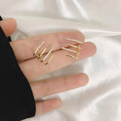 Gold Plated Four Prong Stud Earrings