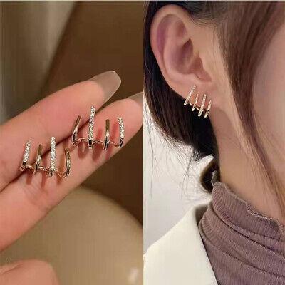 Gold Plated Four Prong Stud Earrings